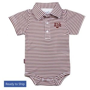Infant Maroon/White Texas A&M Aggies Carson Striped Short Sleeve Bodysuit
